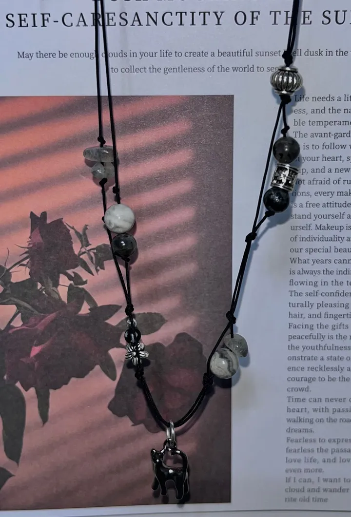 [자체제작] [주문폭주] ❥❥ Dark matter  Necklace (Cat Ver.) 고양이 원석 목걸이 상세 이미지 14