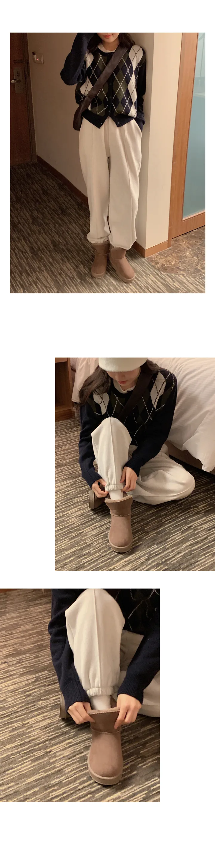 🚀당일발송🚀[램스울70/landmade]네쥬 울 아가일 니트 가디건 (2color) 상세 이미지 22