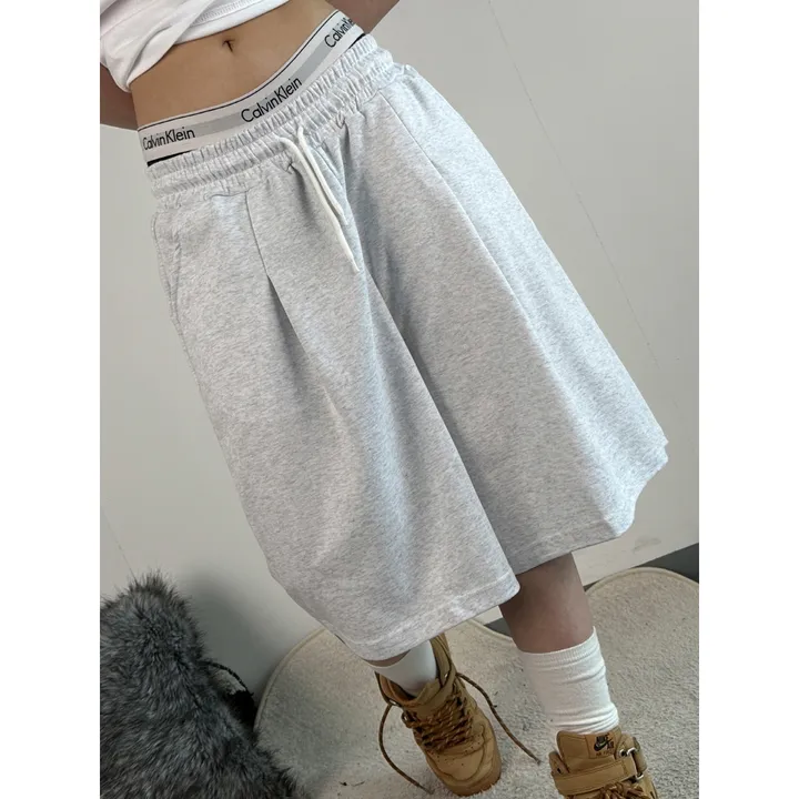 [UNISEX/기획특가/2size!]원턱 라인 루즈 와이드 버뮤다 트레이닝 하프 팬츠(5color) 상세 이미지 28