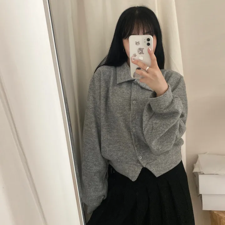 カラーボタンバルーンカーディガン | ファッション通販サイト NUGU