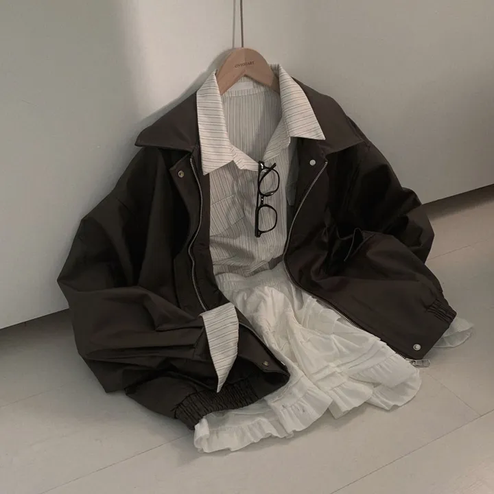 [핵고퀄!/✨주문폭주/후기극찬✨]매트 레더의 정석,오버핏 레더 블루종 자켓 점퍼 상세 이미지 66