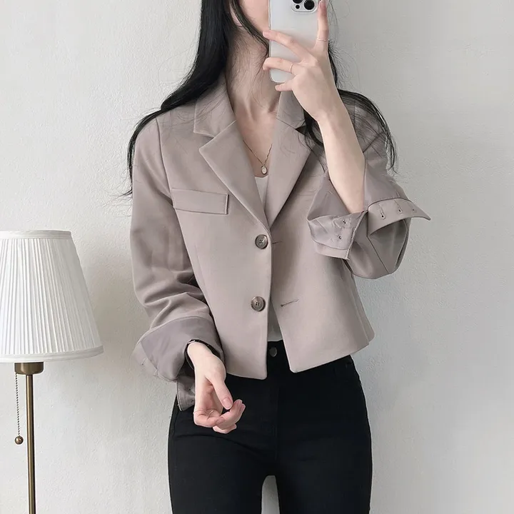 봄자켓*.* [패드없는, 퀄리티굿] 소매트임 크롭 자켓 상세 이미지 17
