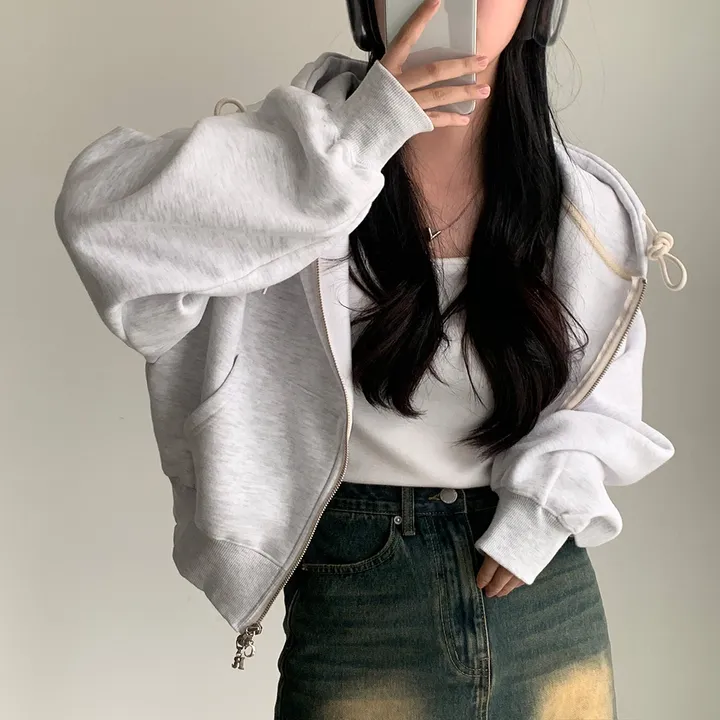 [완전인기✨/백염컬러 당일출고!] 자체제작 크치Made 꿈에 나온 핏, 투웨이 양기모 크롭 후드집업 ver 아우터 자켓 - zipup 상세 이미지 174