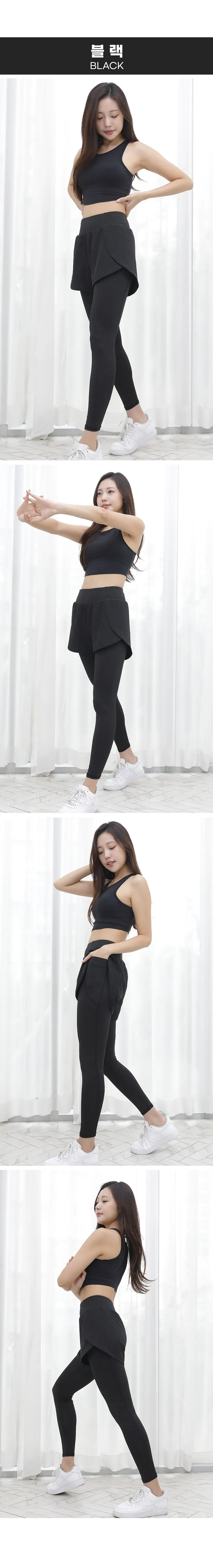 올레브 반바지 9부 레깅스 일체형 밴딩형 요가 필라테스 상세 이미지 7