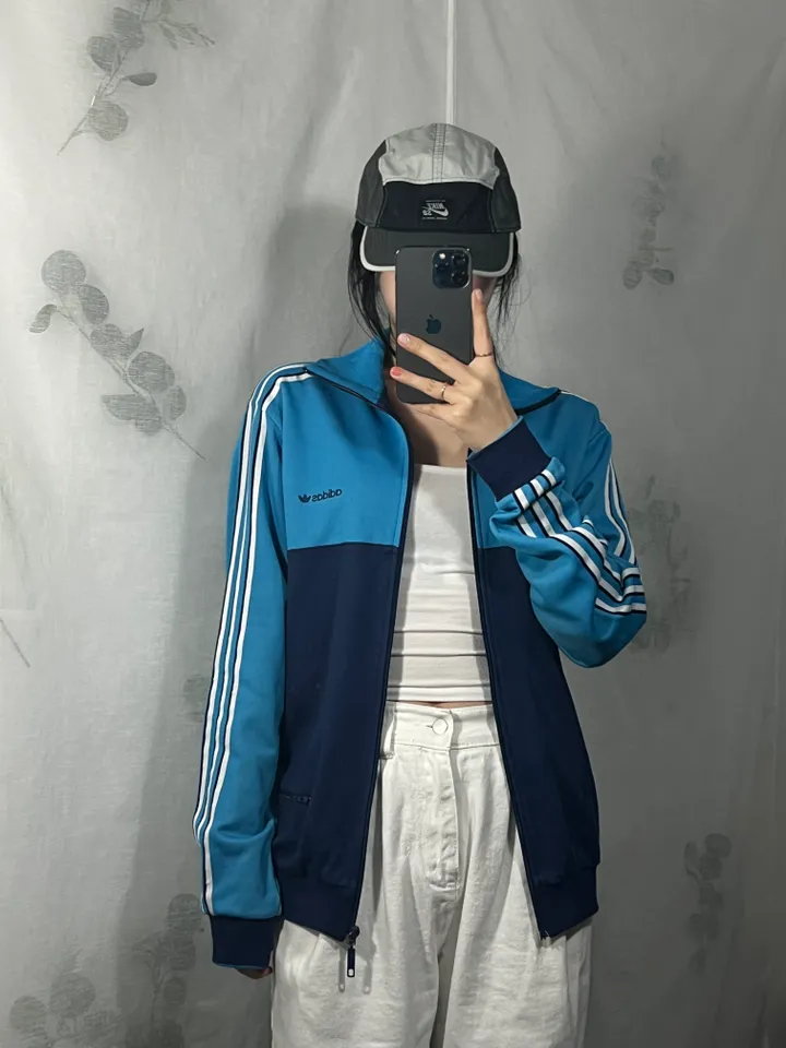 [빈티지/인싸템]아디다스 80s 서독제 배색 아노깔 집업 상세 이미지 8