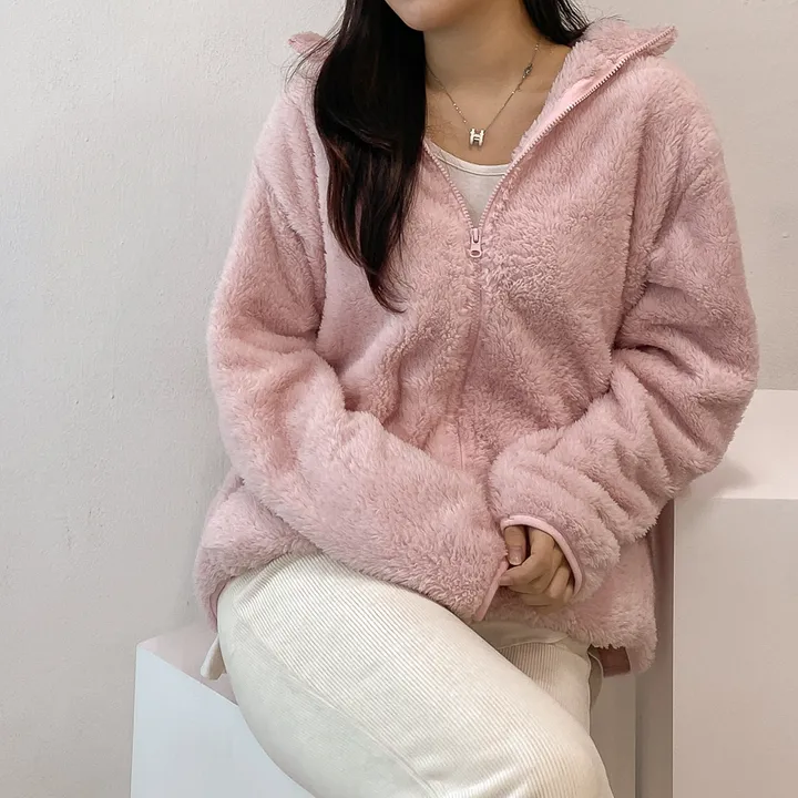 (💥강추템!! 보들보들촉감~💥) 따뜻 플리스 후리스 커플 포근 털 겨울 집업 (L~XL) 상세 이미지 6