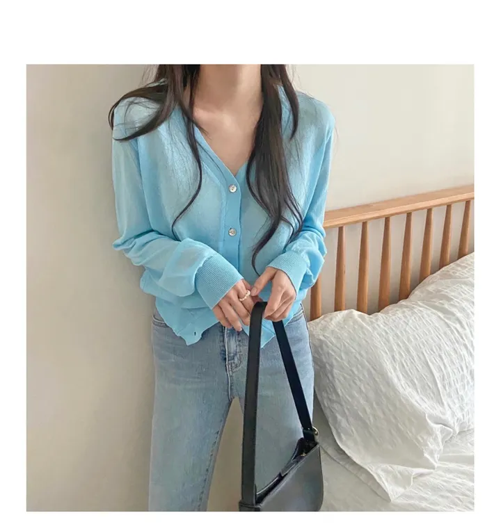브이넥 긴팔가디건 11color 상세 이미지 30