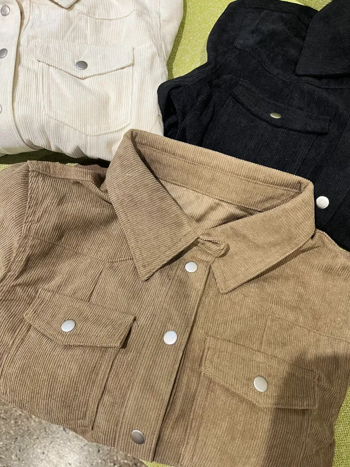 *당일발송!*[세련미🤎/봄셔츠] 코듀로이 골덴 셔츠 남방 카라 자켓 3colors 세미 크롭 슬림핏 (봄자켓/겨울자켓/가을자켓/코듀로이셔츠/빈티지/유니크/겨울셔츠) 상세 이미지 22