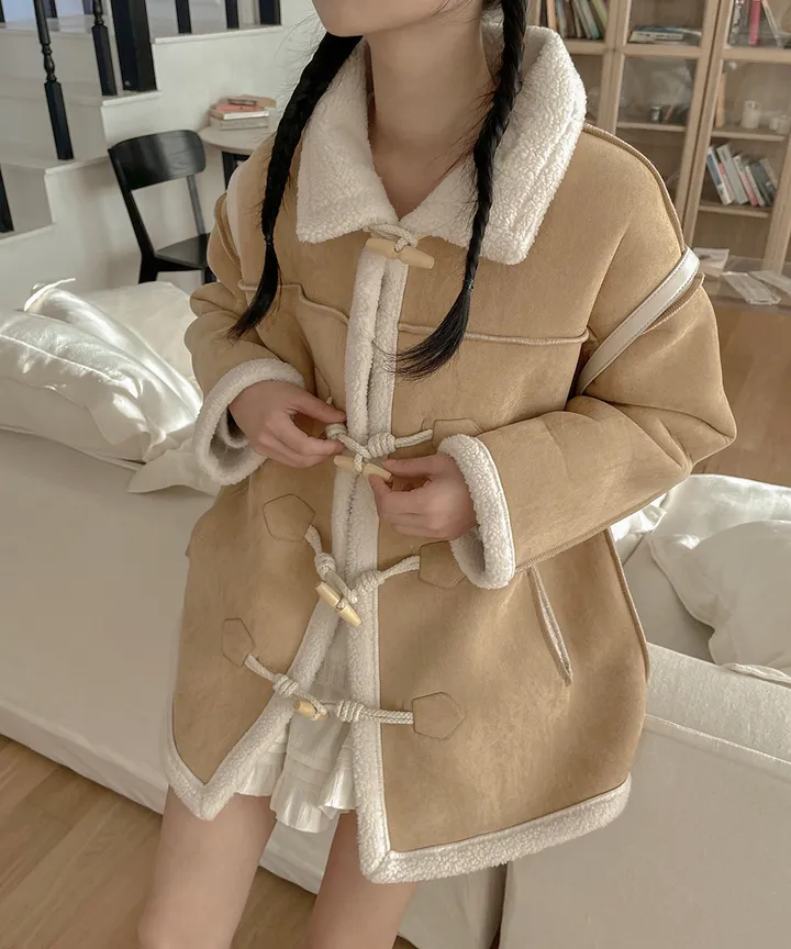 [최저가💗떡볶이코트🤎] 멘지 스웨이드 양털 하프 떡볶이 코트 겨울 / 연말룩 크리스마스 겨울아우터 겨울코트 양털자켓 패딩 뮤잉 상세 이미지 8