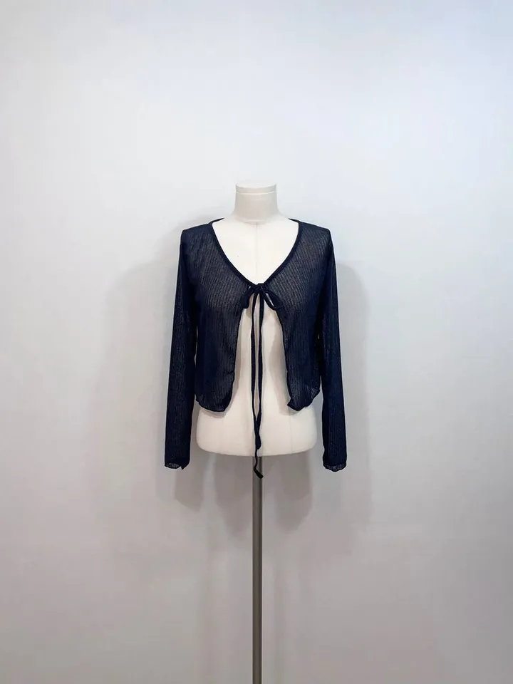 6color 루니 여리핏 리본 시스루 롱슬리브 가디건 상세 이미지 92