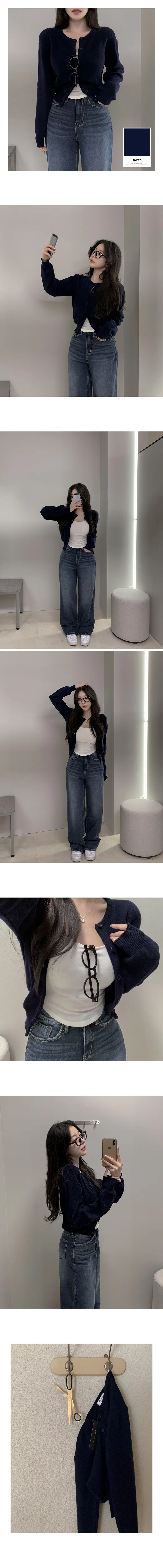 [당일배송][자체제작] 프로필 램스울10% 캐시미어3% 심볼 가디건 -12 color (봄신상/키작녀/아담녀/유넥가디건/라운드/단추/긴팔/크롭/) 상세 이미지 11