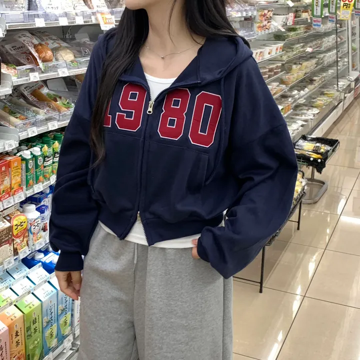 [기모추가!가을신상🤎]투웨이 도톰 자수 레터링 후드집업 7color 상세 이미지 22