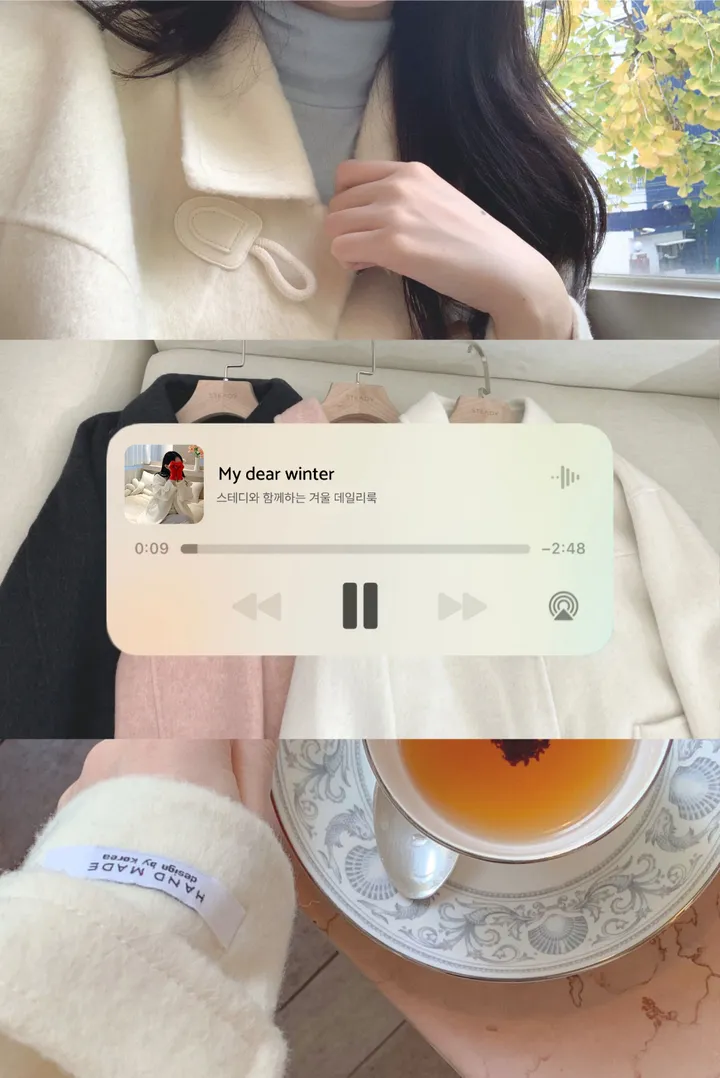 [울100/울코트] 프티 더플코트 떡볶이코트 핸드메이드코트 코트(3colors) 상세 이미지 3