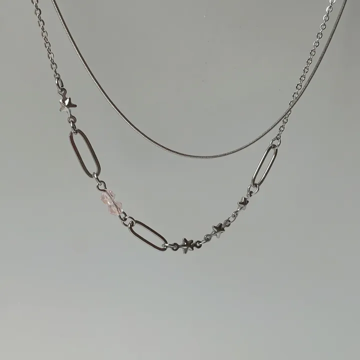 Twinkle Pink Necklace 핑크 비즈 데일리 별 목걸이 𓂃 ⊹  * 상세 이미지 14