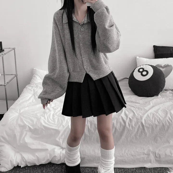 [아방핏, 꾸안꾸등극 ] Balloon collar cardigan [ 벌룬 카라 스냅 단추 아방 가디건 ] 상세 이미지 3