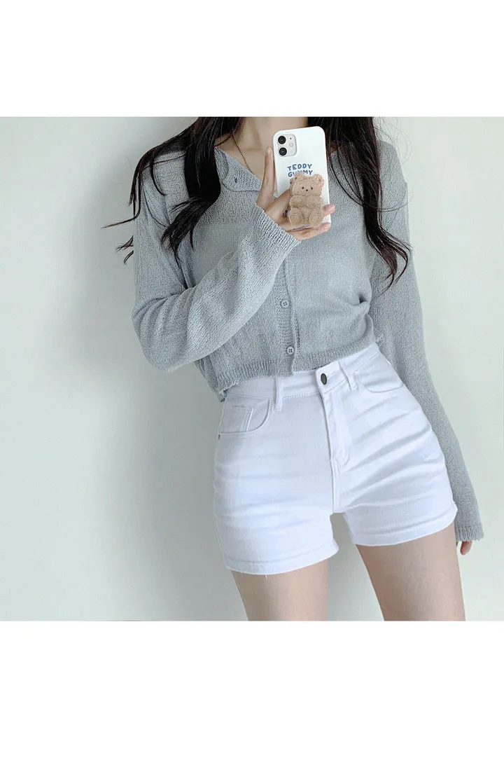 [살안타💖] 팝핑 솜사탕 니트 가디건크롭 시스루 레이어드 볼레로 커버업 부클 가디건 가을 간절기 아우터 살안타템 상세 이미지 103