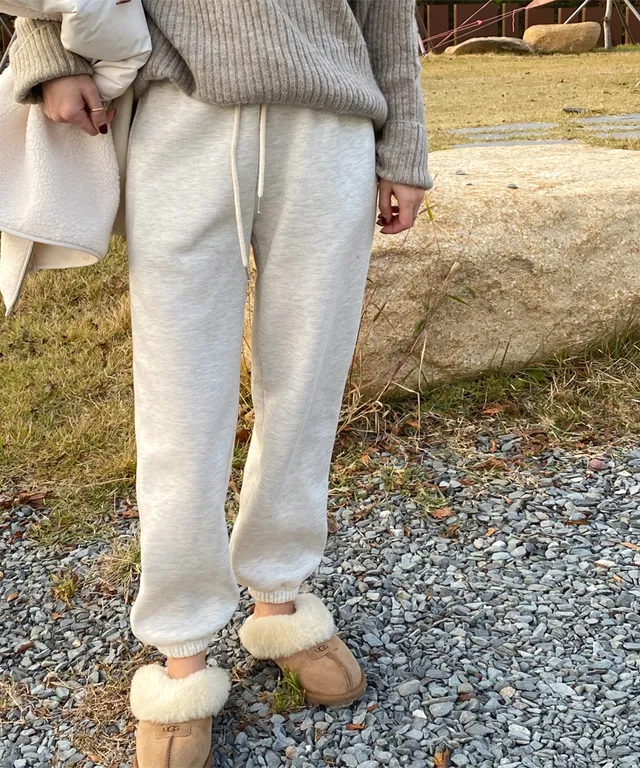 기모 조거팬츠 밴딩 데일리룩 도톰 여성바지