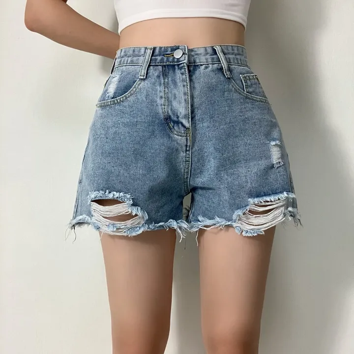[색감+핏예쁨!/가성비갑] 트임 하이웨스트 여름 데님숏팬츠 반바지 청반바지 상세 이미지 9