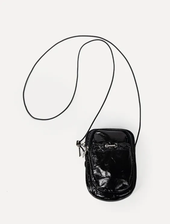 [3color]글로시 / 나일론 스토퍼 미니백 glossy mini crossbag (가벼운 데일리 가방 유니크 쁘띠 스트링 크로스백) 상세 이미지 47