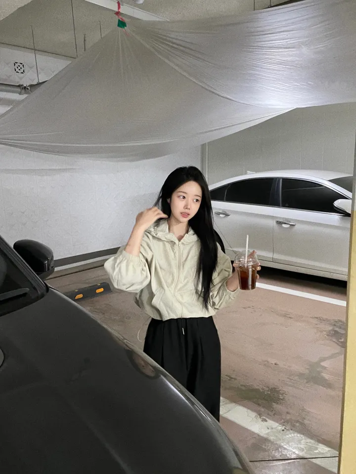 [new버전 크롭 박시핏] 허리 스트링 기본 데일리 간절기 바람막이 상세 이미지 20