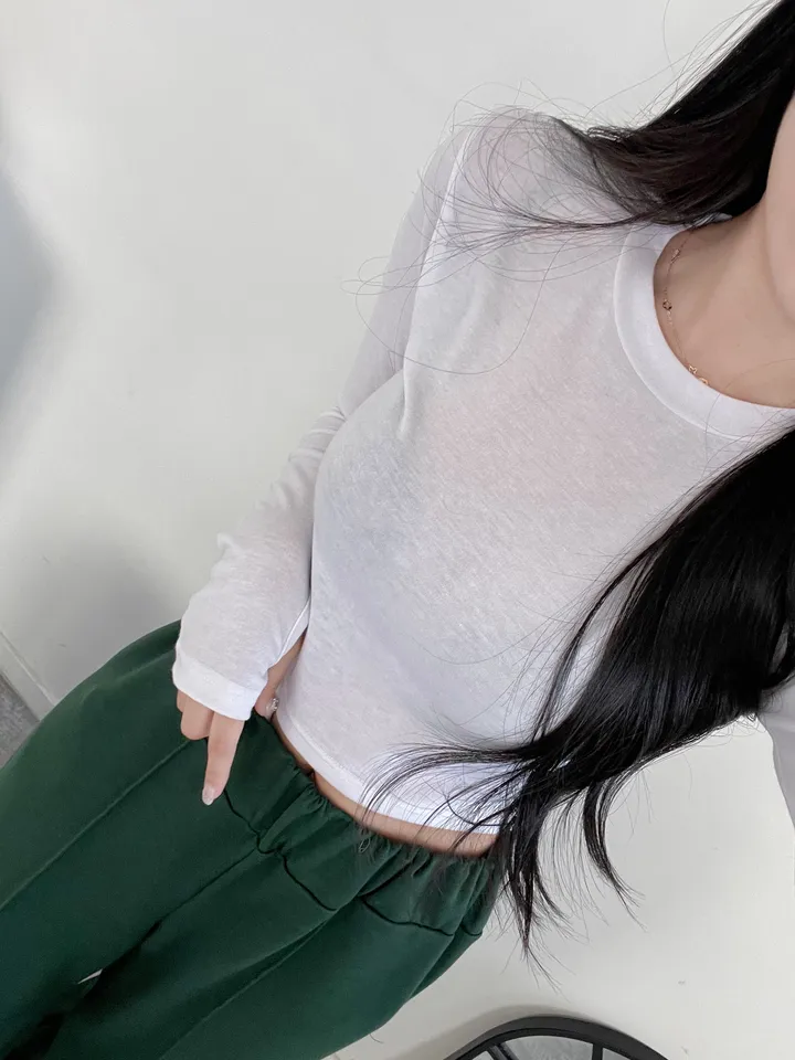 [쫀쫀/사장강추] 라운드 쫀쫀 워머 긴팔 티 상세 이미지 3