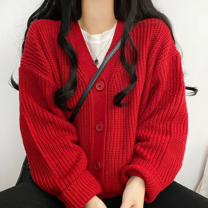 [봄가을/데일리핏] 러블리한 하찌 v넥 오버핏 가디건cd 상세 이미지 9