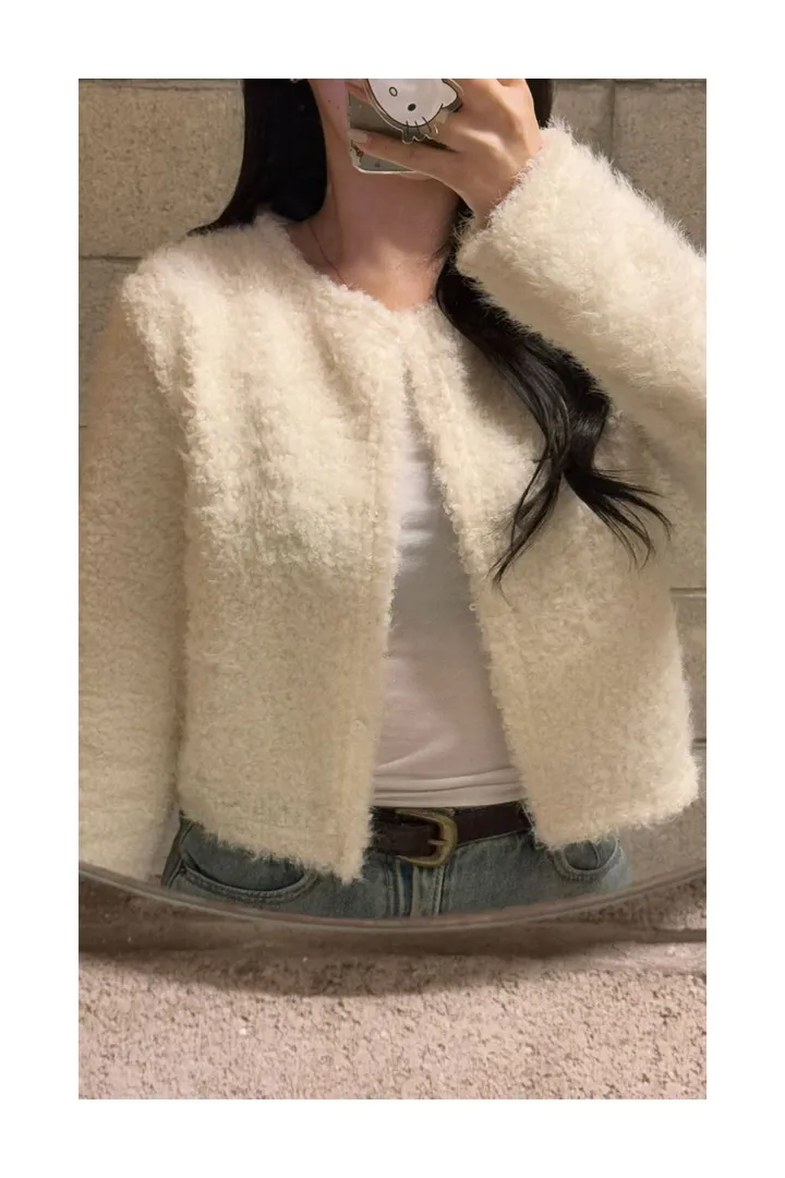 당일🚀[봄아우터/고퀄🤍] 퍼피 뽀글이 부클 퍼 가디건 2color 상세 이미지 18