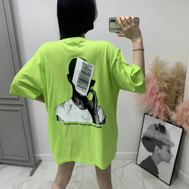 페이스 바코드 나염 박스 반팔티셔츠 상세 이미지 15