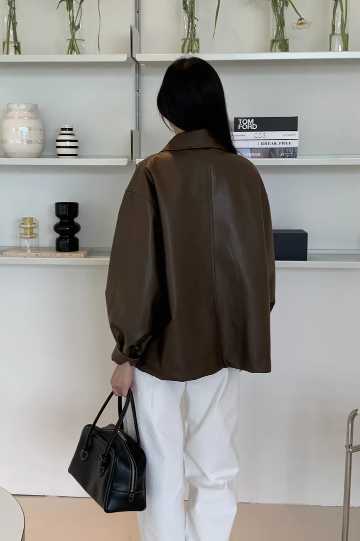 [재진행/주문폭주⭐️] 디퍼 레더 하프 자켓 아우터 / 누빔ver.추가 /  봄 신상 가죽 자켓 상세 이미지 8