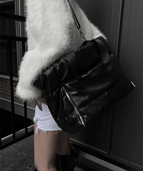 [2COLOR] padded two-way shoulder bag