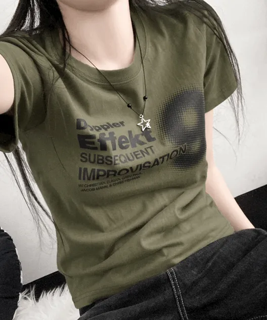 Nine Effect Cropped T-Shirt [ 나인 이펙트 모어 크롭 반팔 티셔츠 ]