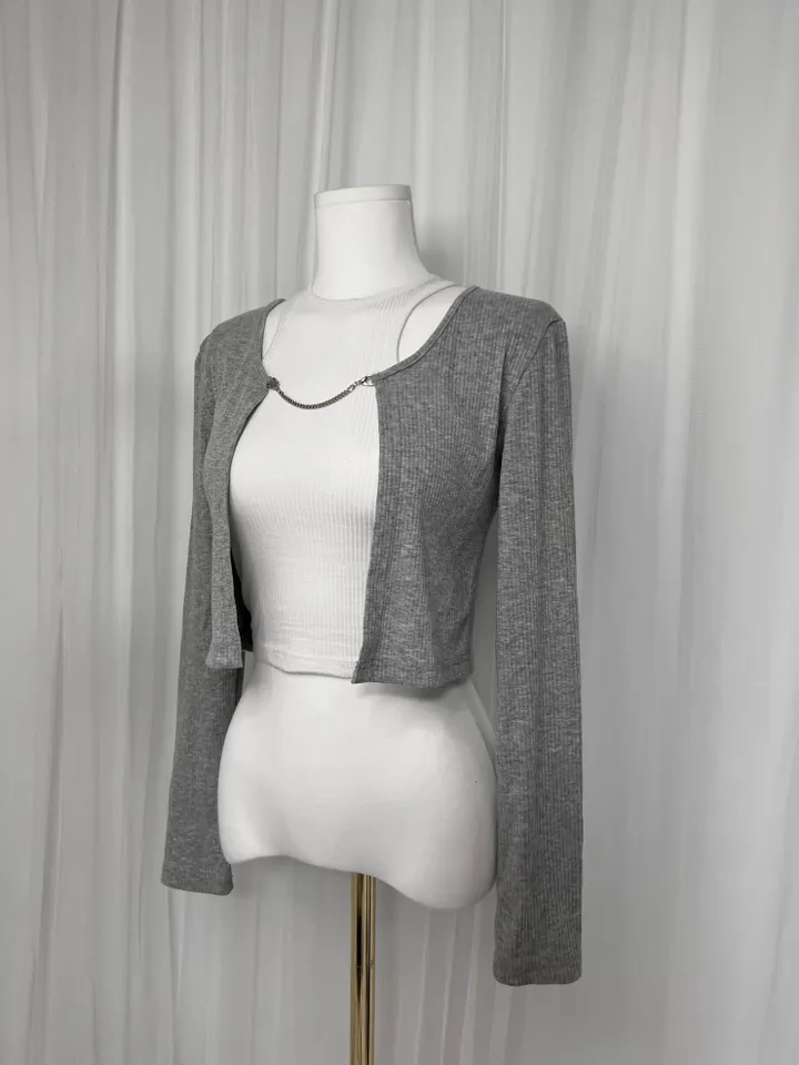 🚀당일발송🚀 chain cardigan / 유니크 체인 크롭 골지 끈 골지 볼레로 가디건 여름볼레로 여름가디건 크롭볼레로 크롭가디건 여름가디건 여름볼레로 상세 이미지 31