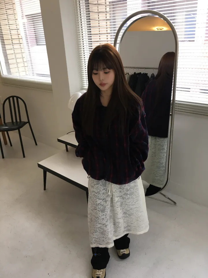 (2 color) 도쿄 체크 후리스집업 상세 이미지 39