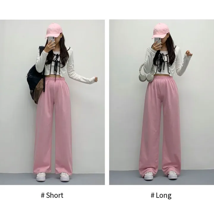 당일🚀[숏&롱/편한바지!] 드림 컬러 밴딩 롱 와이드팬츠 트레이닝팬츠 댄스복 여름팬츠 사계절팬츠 키작녀 키큰녀 (7Col) 상세 이미지 5