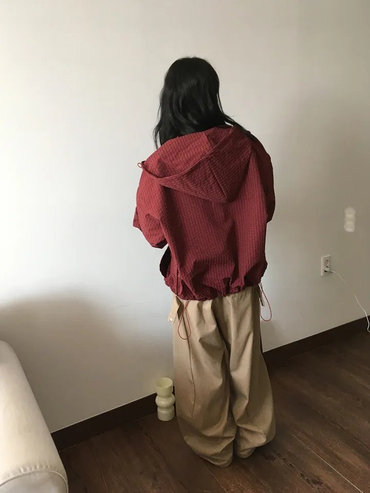 MD픽🩵 베카 체크 투웨이 후드 점퍼(5color) 상세 이미지 40