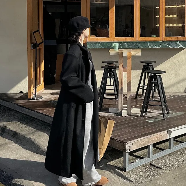 [울40%/*국내*]맥시 롱 루즈핏 기본 심플 롱코트 / #키큰녀 강추 (2color) 상세 이미지 11