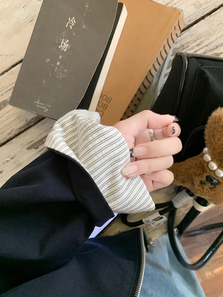 [봄신상💗/휘뚜루템]마브 리버시블 스트라이프 카라넥 집업 점퍼 자켓 상세 이미지 20