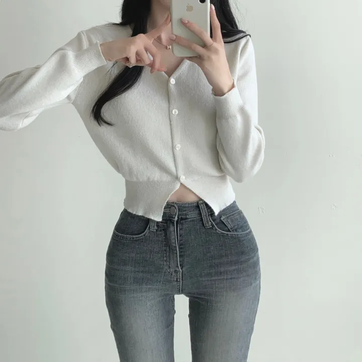 [허리잘록/예쁜핏🤍!] 스노이 브이넥 니트가디건 - 5color 상세 이미지 10