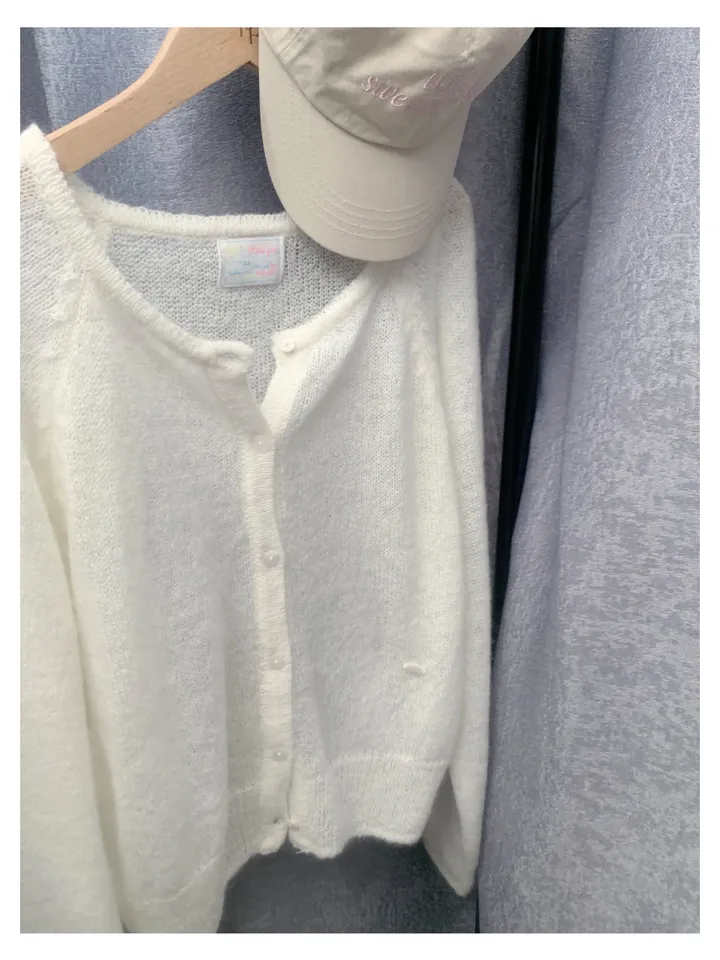 당일/봄가디건🌸 [here you] 퍼지 모헤어 cardigan - 5color (벚꽃룩/울가디건/모헤어니트/나들이룩/봄니트) 상세 이미지 34