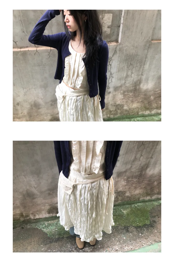 cotton golgi u-neck cardigan (4color) / 코튼 골지 유넥 가디건 상세 이미지 2