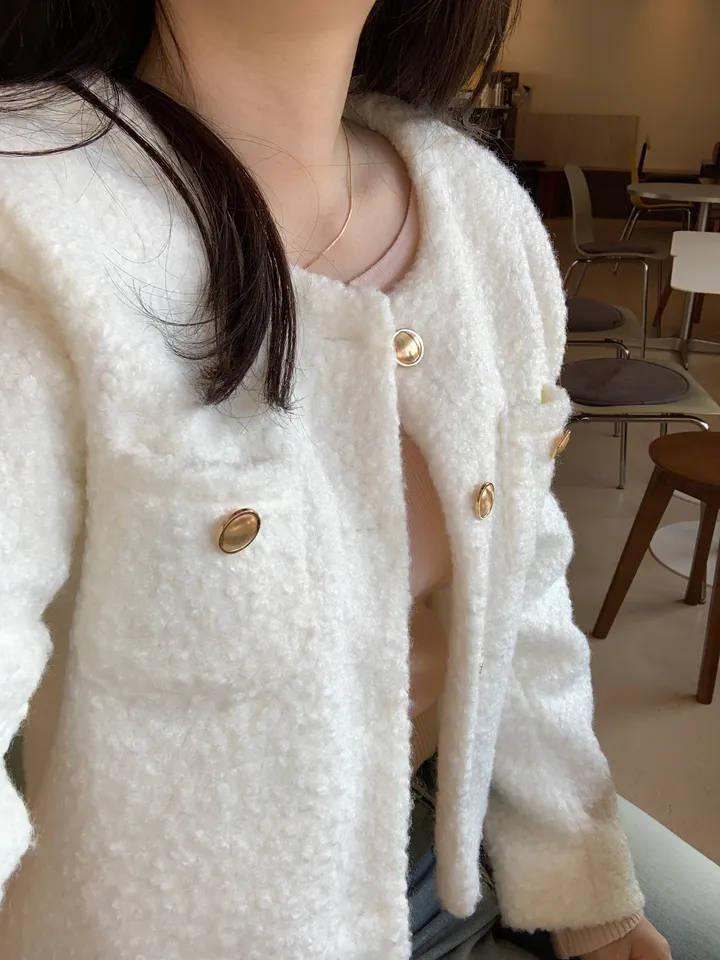 당일💖 데이트룩 벚꽃룩 연말룩 하객룩 강추! 눈꽃 부클 트위드 자켓 퍼자켓 상세 이미지 6