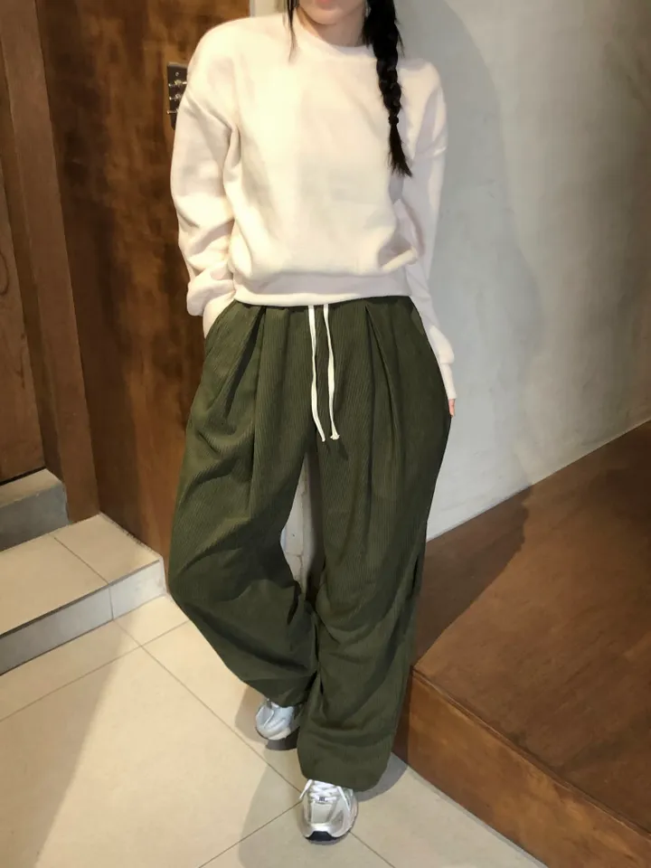 [데일리/*핏보장*] 코듀로이 골덴 핀턱 밴딩 팬츠 - 7colors (맞주름 허리 밴딩 와이드팬츠 롱다리핏 골반보장) 상세 이미지 32
