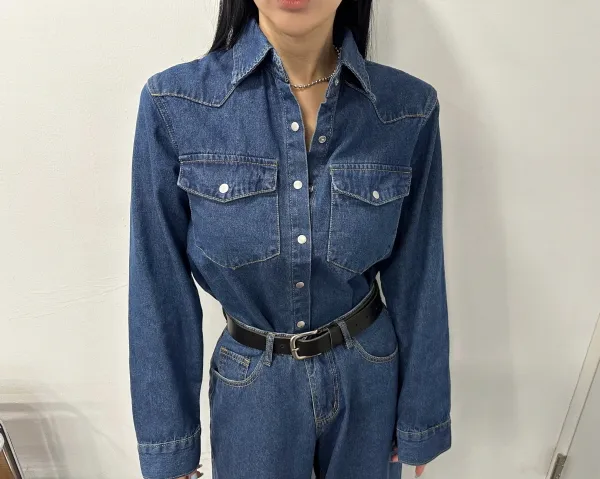 데님 남방 팬츠 세트 BLACK BULE COLOR 상세 이미지 23