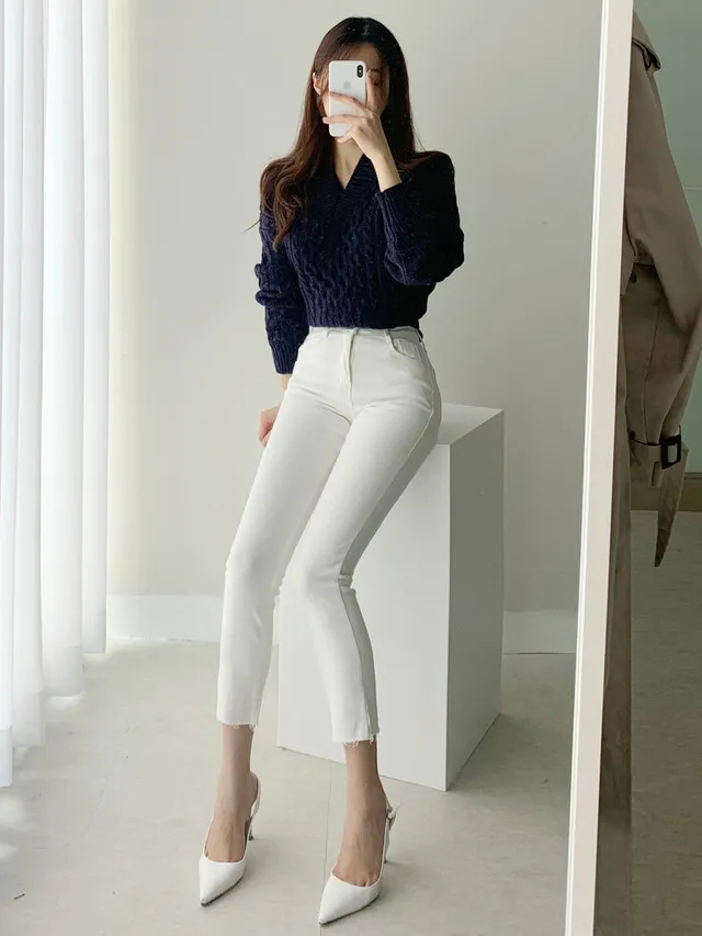[빠른배송/1만장돌파] 스판굿 반하이 8부 일자 팬츠 면바지 화이트 블랙 베이지 상세 이미지 66