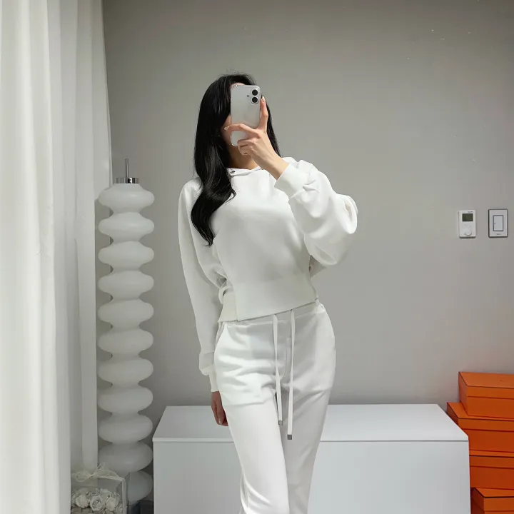 *당일발송, 얇아요* 로로 백버튼 후드티 슬림팬츠 세트 상세 이미지 7