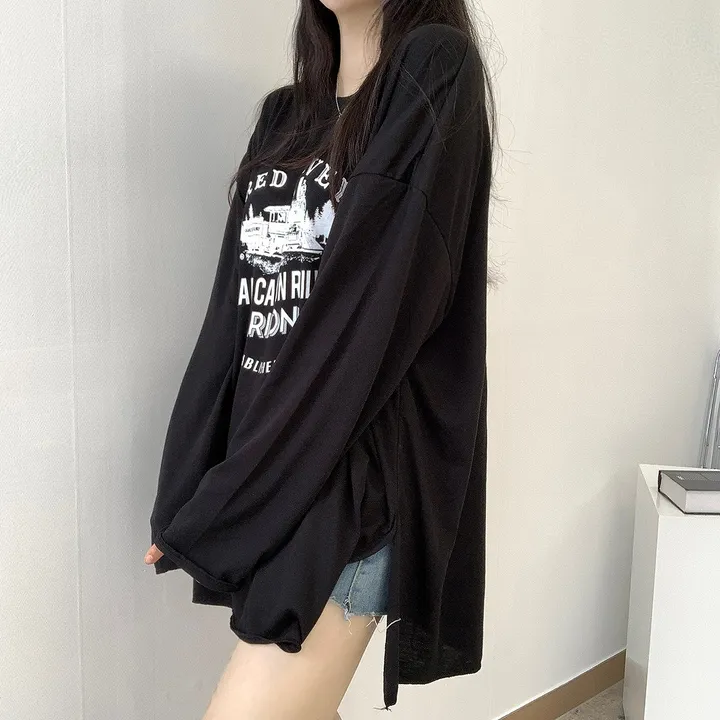 [내가찾던 박시여리핏!]여름긴팔 루즈핏 레터링 라운드 레일 긴팔t 2col 상세 이미지 20