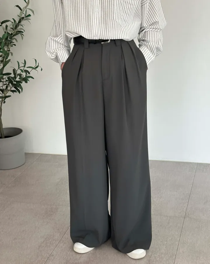 ベルトSET]タック入りスラックス | ファッション通販サイト NUGU