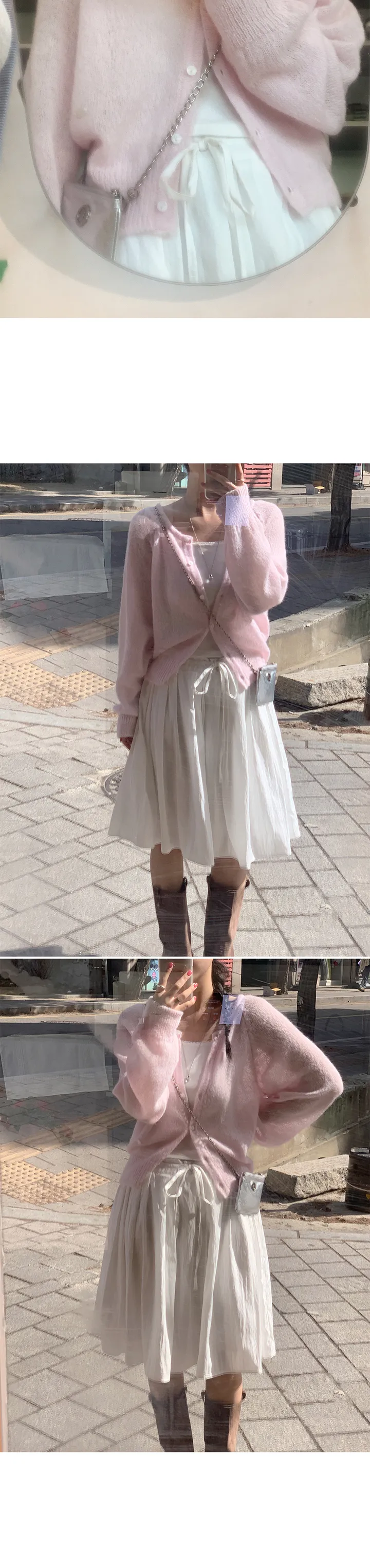 당일/봄가디건🌸 [here you] 퍼지 모헤어 cardigan - 5color (벚꽃룩/울가디건/모헤어니트/나들이룩/봄니트) 상세 이미지 12