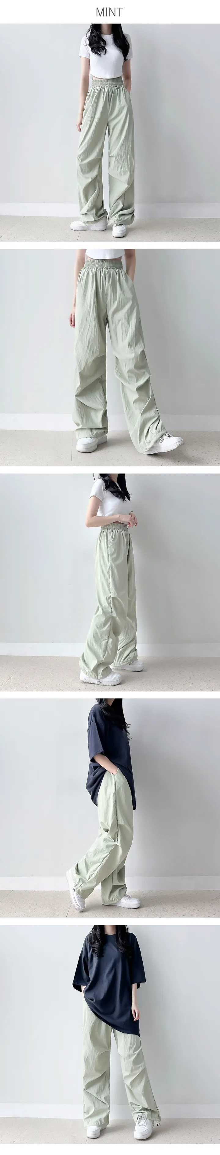 !개강룩/개강코디! 💕에이블리전체최저가1+1할인!💕 [2size남녀공용!/실물갑!]8color 바스락 투웨이 파라슈트 스트링 와이드 조거 롱 팬츠 y2k 긱시크 상세 이미지 8