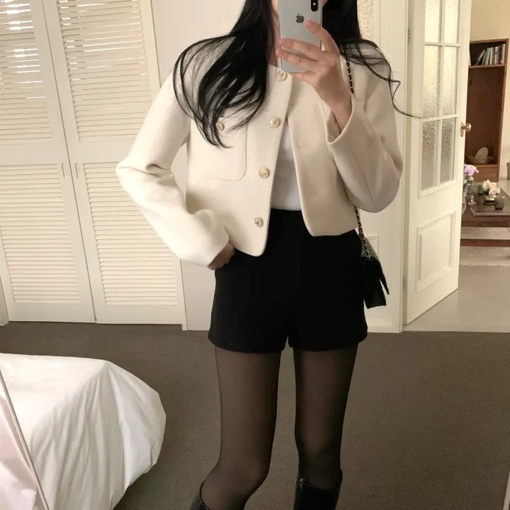 [코트원단/국내/겨울팬츠] 말라핏 도톰 모직 울 반바지 상세 이미지 39